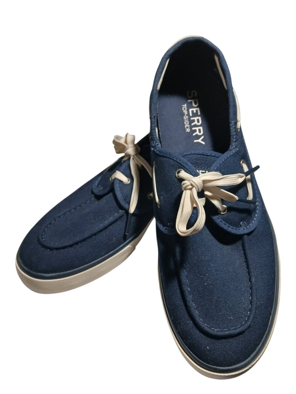 SPERRY Mens Navy Blue W White Laces Sz 8.5 - Picture 5 of 9